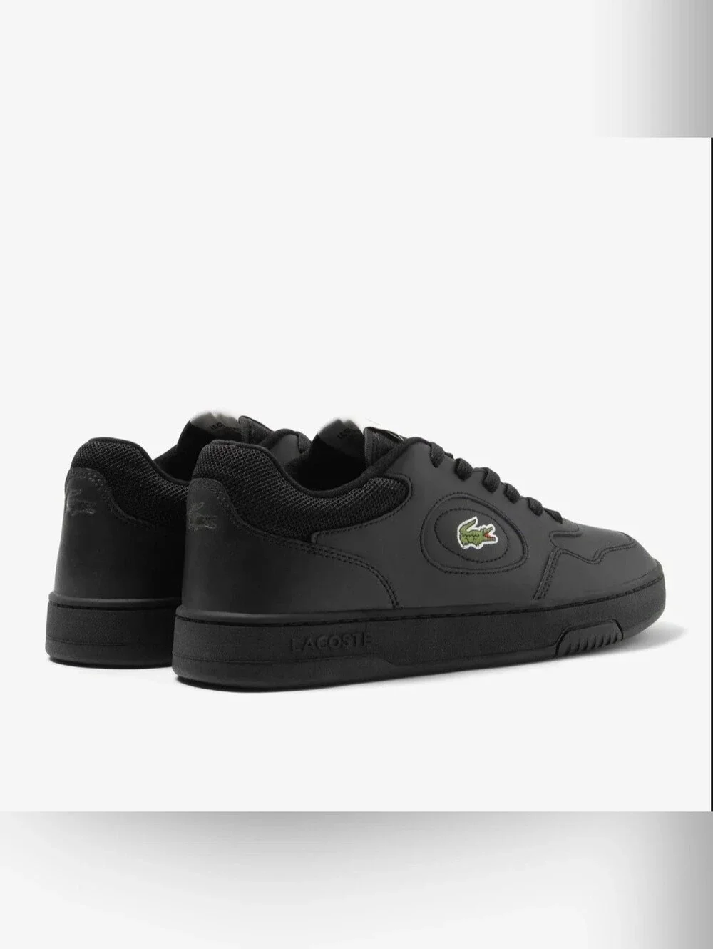 Lacoste Tennis Heritage Low Top Black Leather Sneakers Green Crocodile Mens 12